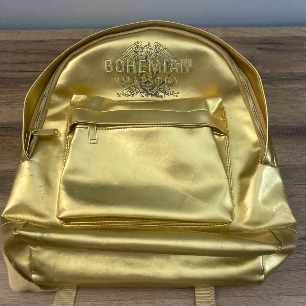 Bohemian Rhapsody Official Queen Movie Promotional Backpack Metallic Gold